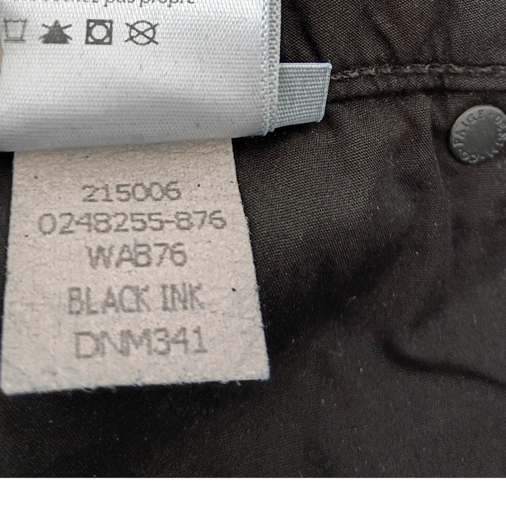 NWT PAIGE Skyline Skinny Jeans 30x31 Black Ink Transcend Denim USA $229 - Picture 13 of 16